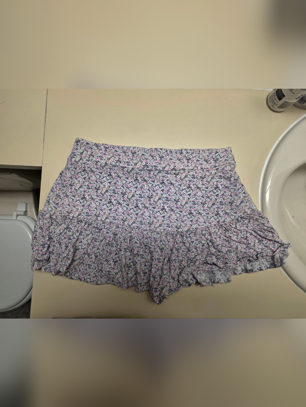 Forever 21 Lavender Floral Ruffle Skort